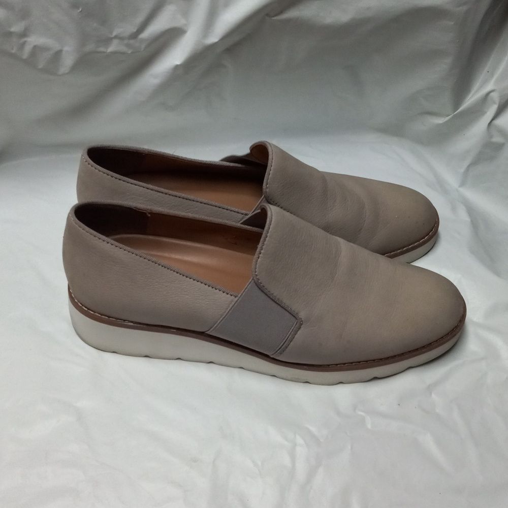 Franco Sarto Shoes Womens 7.5M Hailie 2 Loafers Slip-On Beige Leather Casual